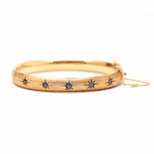 Load image into Gallery viewer, SOLD TO C***14k Vintage Sapphire Starburst Bangle
