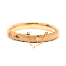Load image into Gallery viewer, SOLD TO C***14k Vintage Sapphire Starburst Bangle
