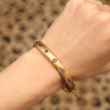 Load image into Gallery viewer, SOLD TO C***14k Vintage Sapphire Starburst Bangle
