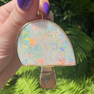 Giant 14k Opal Mushroom Pendant