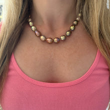 Load image into Gallery viewer, 14k Rainbow Metallic Baroque Pearl Necklace
