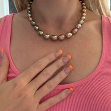 Load image into Gallery viewer, 14k Rainbow Metallic Baroque Pearl Necklace
