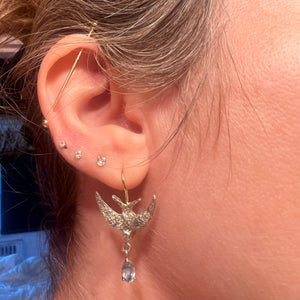 12k Diamond Swallow Earrings