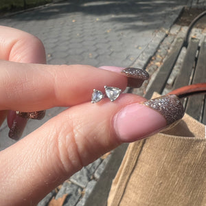 14k Rose Cut Diamond Stud Earrings