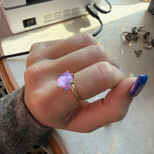 Load image into Gallery viewer, 14k Freeform Purple Mexican Opal Ring
