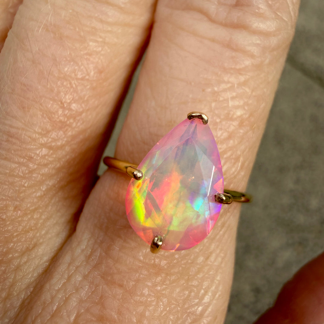 14k Pink Opal Ring