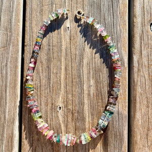 14k Rainbow Tourmaline Necklace