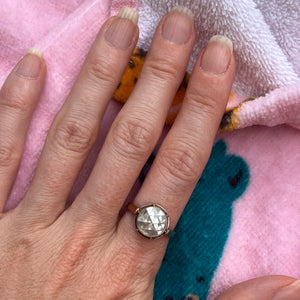 Giant 14k Rose Cut Diamond Ring
