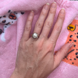 Giant 14k Rose Cut Diamond Ring