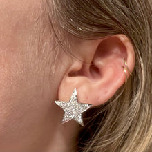 Load image into Gallery viewer, 14k White Gold 2ct Diamond Star Earrings
