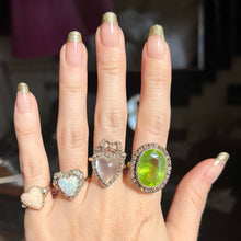 Load image into Gallery viewer, Giant 15k Rose Cut Diamond Peridot Ring
