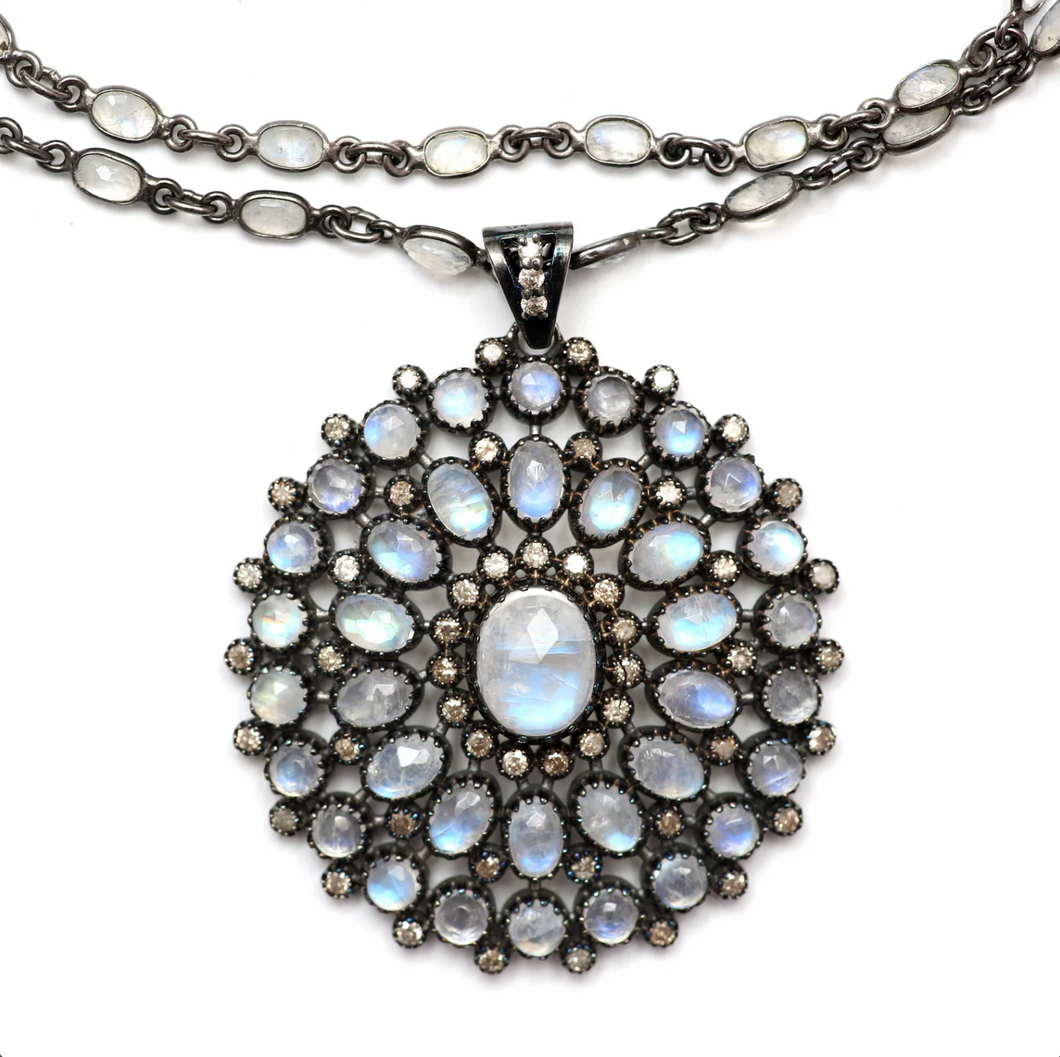 Moonstone Diamond Necklace