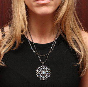 Moonstone Diamond Necklace