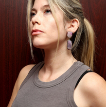 Charger l&#39;image dans la galerie, Pink Agate Diamond Earrings
