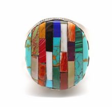Load image into Gallery viewer, Navajo Sterling Multigem Inlay Ring
