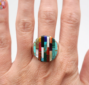 Navajo Sterling Multigem Inlay Ring