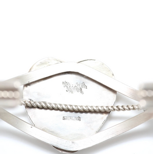 Navajo Sterling Turquoise Heart Cuff Bracelet