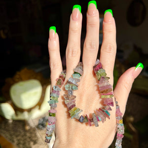 14k Rainbow Tourmaline Necklace