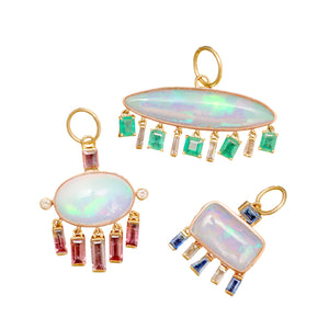 14k Opal Charm Pendants