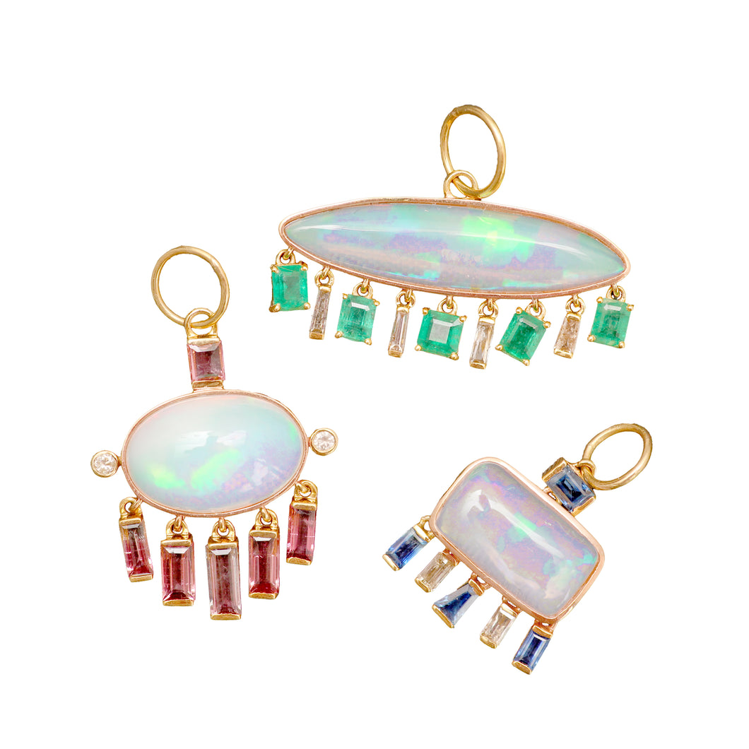 14k Opal Charm Pendants