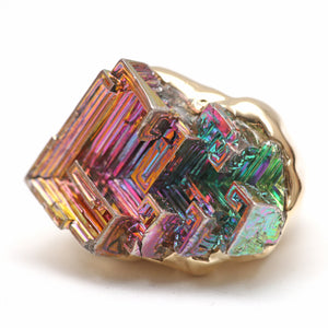 14k Rainbow Bismuth "Woah" Ring