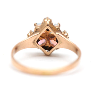 10k Victorian Opal Diamond Ring