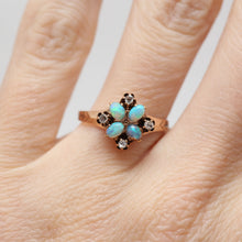 Laden Sie das Bild in den Galerie-Viewer, 10k Victorian Opal Diamond Ring
