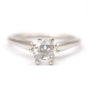 Platinum Rose Cut Diamond Ring