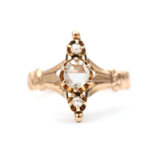 15k Victorian Rose Cut Diamond Ring