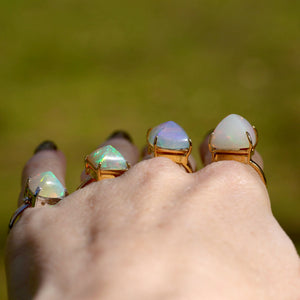 14k Opal Pyramid Rings