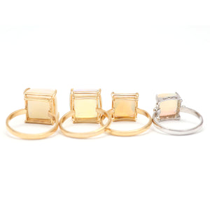 14k Opal Pyramid Rings