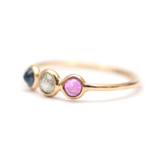 Laden Sie das Bild in den Galerie-Viewer, 14k Ruby Diamond Sapphire Ring
