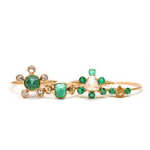 將圖片載入圖庫檢視器 14k Moonstone Emerald Ring
