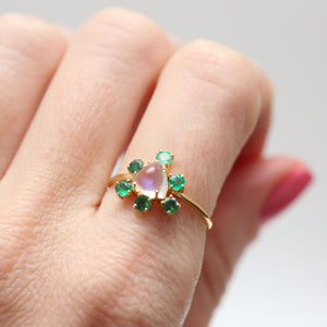 14k Moonstone Emerald Ring