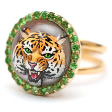 Load image into Gallery viewer, 14k Crystal Tiger Ring
