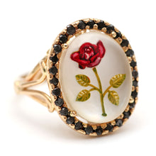 Load image into Gallery viewer, 14k Black Diamond Rose Ring
