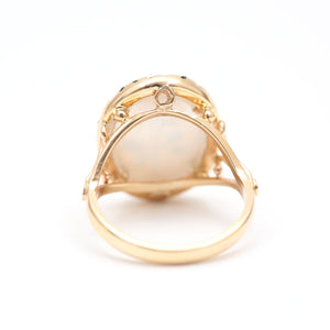 14k Black Diamond Rose Ring