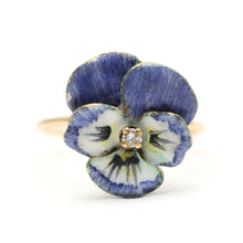 Load image into Gallery viewer, 14k Enamel Pansy Rings
