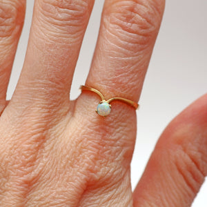 14k Opal Chevron Ring