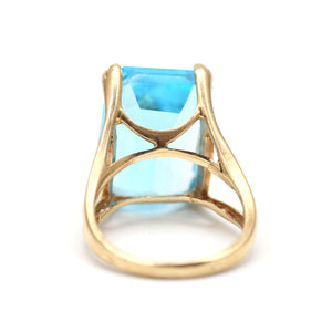Large 10k Blue Topaz Ring
