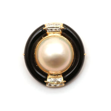 Load image into Gallery viewer, 14k Diamond Onyx Mabe Pearl Pendant
