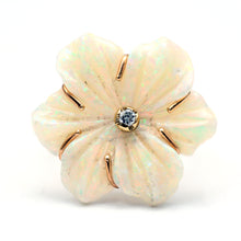 Load image into Gallery viewer, 14k Carved Australian Opal Flower Ring
