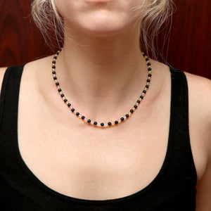 14k Opal Onyx Beaded Necklace