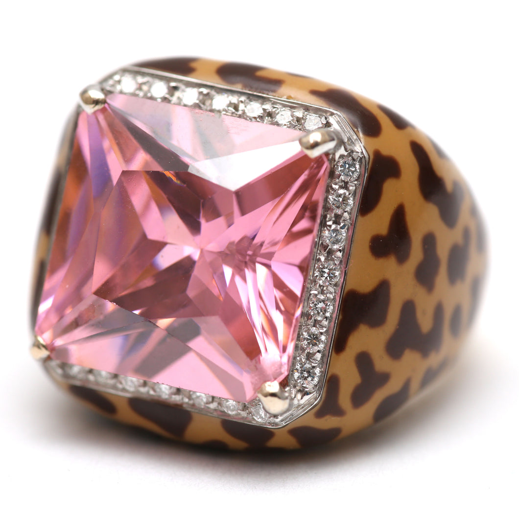 18k Pink Leopard Ring