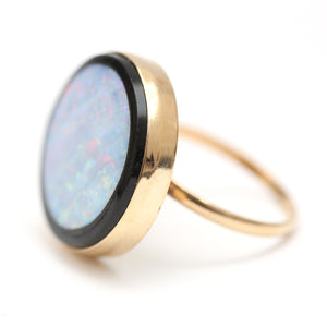 Opal Onyx Inlay Ring