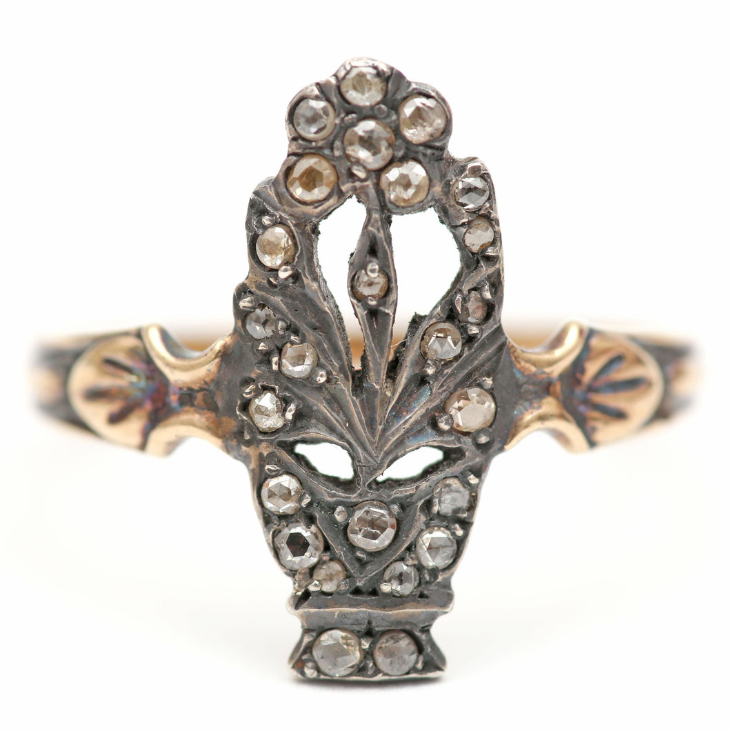 15k Rose Cut Diamond Giardinetti Ring