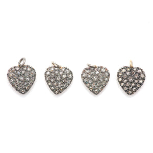 10k Rose Cut Diamond Heart Charms