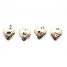 Load image into Gallery viewer, 10k Rose Cut Diamond Heart Charms
