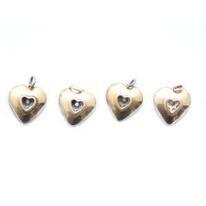 10k Rose Cut Diamond Heart Charms