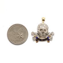 Load image into Gallery viewer, Platinum Diamond Skull &quot;Death or Glory&quot; Pendant
